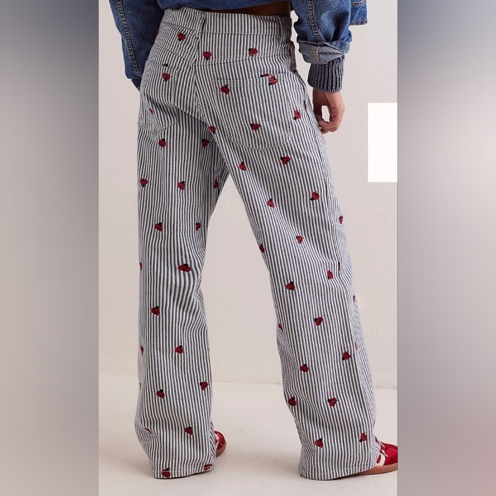Free People Bugged Out Railroad Stripe Jeans - Picture 3 of 11